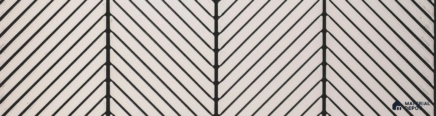 White Patterned Louver PN 06005 8 ft x 12 inch Charcoal Panel - 7 mm | Suitable for Feature Wall, TV Unit & Living Room | Width is Subjected to 5% Variation