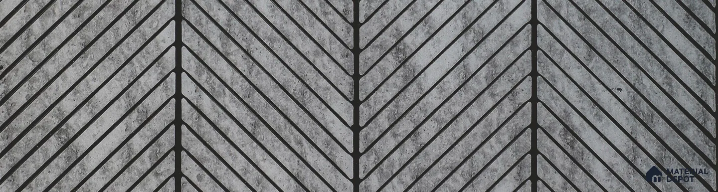 Grey Patterned Louver PN 06017 8 ft x 12 inch Charcoal Panel - 7 mm | Suitable for Feature Wall, TV Unit & Living Room | Width is Subjected to 5% Variation