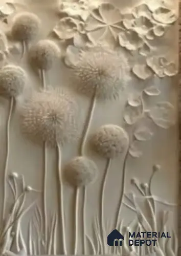 Duco Paintable 3D Dandelion 8 ft x 4 ft CNC Made HDHMR Panel - 50 mm