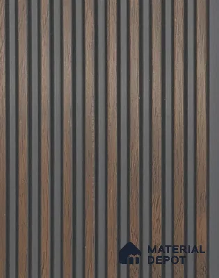 Multi Colour Wooden Louver PN 05959 8 ft x 4.1 inch Charcoal Panel - 7 mm | Suitable for Feature Wall, TV Unit & Living Room | Width is Subjected to 5% Variation