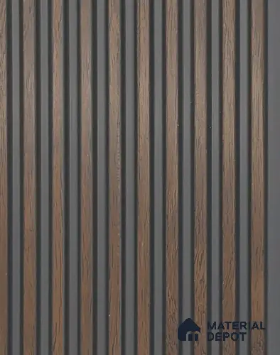 Multi Colour Wooden Louver PN 05959 8 ft x 4.1 inch Charcoal Panel - 7 mm | Suitable for Feature Wall, TV Unit & Living Room | Width is Subjected to 5% Variation