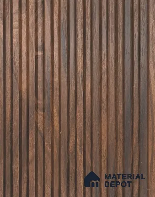 Brown Wooden Louver PN 05960 8 ft x 4.1 inch Charcoal Panel - 7 mm | Suitable for Feature Wall, TV Unit & Living Room | Width is Subjected to 5% Variation