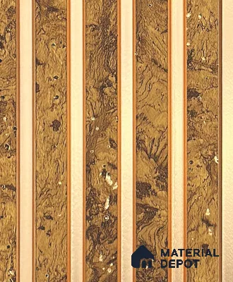 Brown Marble Louver PN 05970 8 ft x 4.4 inch Charcoal Panel - 7 mm | Suitable for Feature Wall, TV Unit & Living Room | Width is Subjected to 5% Variation