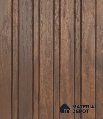Brown Wooden Louver PN 05972 8 ft x 4.4 inch Charcoal Panel - 7 mm | Suitable for Feature Wall, TV Unit & Living Room | Width is Subjected to 5% Variation
