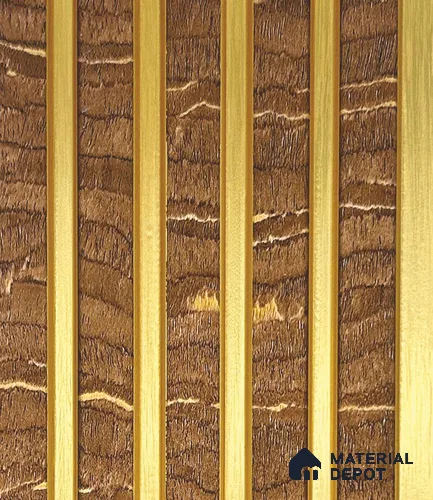 Brown Stone Louver PN 05971 8 ft x 4.4 inch Charcoal Panel - 7 mm | Suitable for Feature Wall, TV Unit & Living Room | Width is Subjected to 5% Variation