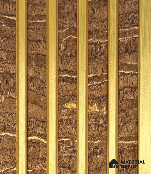 Brown Stone Louver PN 05971 8 ft x 4.4 inch Charcoal Panel - 7 mm | Suitable for Feature Wall, TV Unit & Living Room | Width is Subjected to 5% Variation