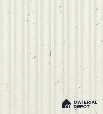 White Marble Louver PN 05976 8 ft x 4.7 inch Charcoal Panel - 7 mm | Suitable for Feature Wall, TV Unit & Living Room | Width is Subjected to 5% Variation