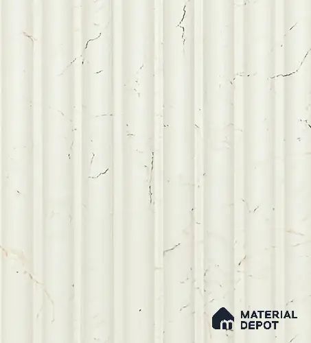 White Marble Louver PN 05976 8 ft x 4.7 inch Charcoal Panel - 7 mm | Suitable for Feature Wall, TV Unit & Living Room | Width is Subjected to 5% Variation