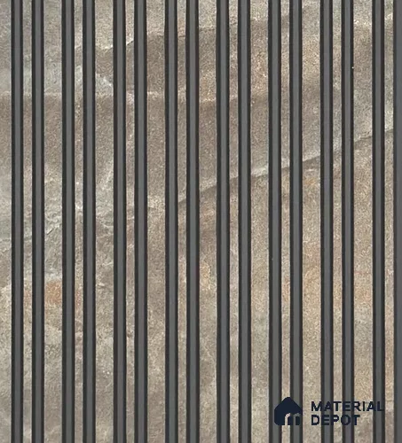 Multi Colour Stone Louver PN 05973 8 ft x 4.7 inch Charcoal Panel - 7 mm | Suitable for Feature Wall, TV Unit & Living Room | Width is Subjected to 5% Variation