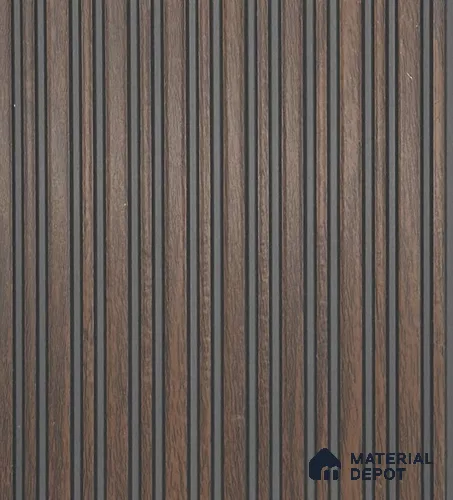 Brown Wooden Louver PN 05975 8 ft x 4.7 inch Charcoal Panel - 7 mm | Suitable for Feature Wall, TV Unit & Living Room | Width is Subjected to 5% Variation