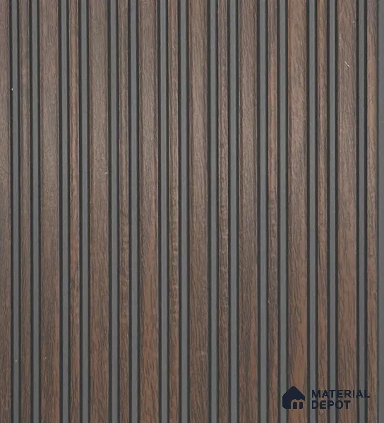Brown Wooden Louver PN 05975 8 ft x 4.7 inch Charcoal Panel - 7 mm | Suitable for Feature Wall, TV Unit & Living Room | Width is Subjected to 5% Variation