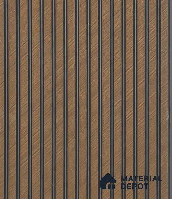 Brown Wooden Louver PN 05961 8 ft x 4.4 inch Charcoal Panel - 7 mm | Suitable for Feature Wall, TV Unit & Living Room | Width is Subjected to 5% Variation