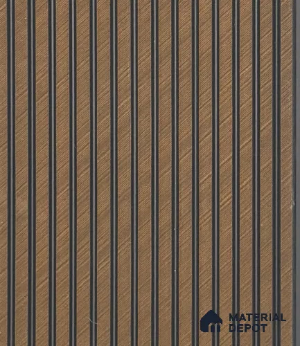 Brown Wooden Louver PN 05961 8 ft x 4.4 inch Charcoal Panel - 7 mm | Suitable for Feature Wall, TV Unit & Living Room | Width is Subjected to 5% Variation