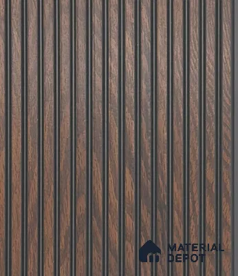 Brown Wooden Louver PN 05962 8 ft x 4.4 inch Charcoal Panel - 7 mm | Suitable for Feature Wall, TV Unit & Living Room | Width is Subjected to 5% Variation