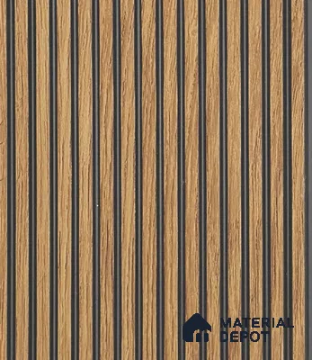 Brown Wooden Louver PN 05963 8 ft x 4.4 inch Charcoal Panel - 7 mm | Suitable for Feature Wall, TV Unit & Living Room | Width is Subjected to 5% Variation