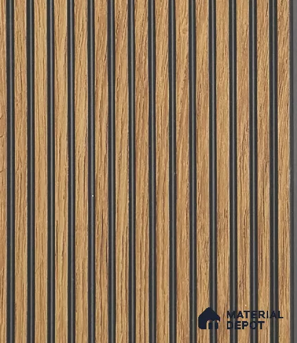 Brown Wooden Louver PN 05963 8 ft x 4.4 inch Charcoal Panel - 7 mm | Suitable for Feature Wall, TV Unit & Living Room | Width is Subjected to 5% Variation