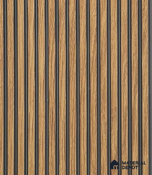 Brown Wooden Louver PN 05963 8 ft x 4.4 inch Charcoal Panel - 7 mm | Suitable for Feature Wall, TV Unit & Living Room | Width is Subjected to 5% Variation