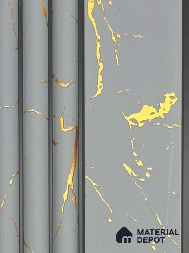 Grey Marble Louver PN 05982 8 ft x 3.8 inch Charcoal Panel - 7 mm | Suitable for Feature Wall, TV Unit & Living Room | Width is Subjected to 5% Variation