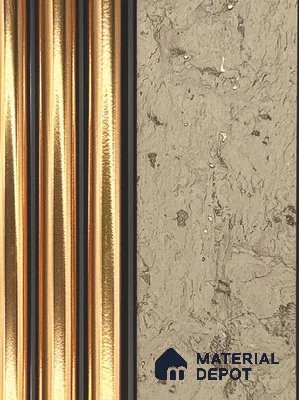 Gold Patterned Louver PN 05983 8 ft x 3.8 inch Charcoal Panel - 7 mm | Suitable for Feature Wall, TV Unit & Living Room | Width is Subjected to 5% Variation
