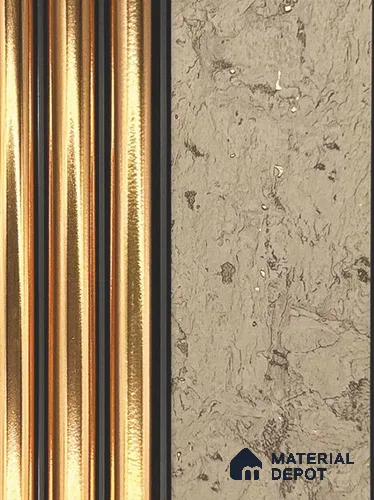 Gold Patterned Louver PN 05983 8 ft x 3.8 inch Charcoal Panel - 7 mm | Suitable for Feature Wall, TV Unit & Living Room | Width is Subjected to 5% Variation