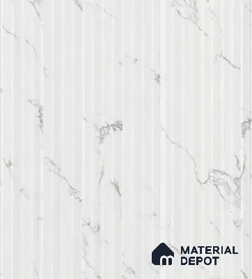 White Marble Louver PN 05979 8 ft x 4.7 inch Charcoal Panel - 7 mm | Suitable for Feature Wall, TV Unit & Living Room | Width is Subjected to 5% Variation