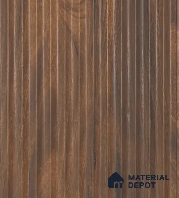 Brown Wooden Louver PN 05980 8 ft x 4.7 inch Charcoal Panel - 7 mm | Suitable for Feature Wall, TV Unit & Living Room | Width is Subjected to 5% Variation