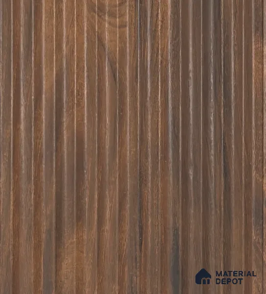 Brown Wooden Louver PN 05980 8 ft x 4.7 inch Charcoal Panel - 7 mm | Suitable for Feature Wall, TV Unit & Living Room | Width is Subjected to 5% Variation