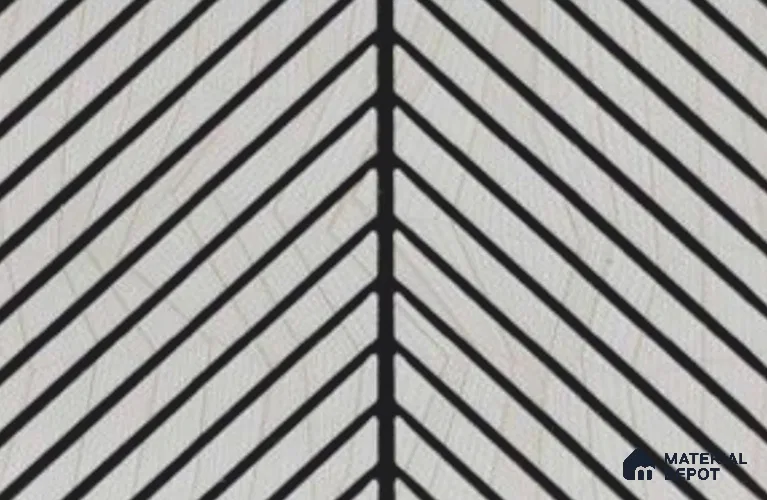 White Patterned Louver PN 05989 8 ft x 7.8 inch Charcoal Panel - 7 mm | Suitable for Feature Wall, TV Unit & Living Room | Width is Subjected to 5% Variation