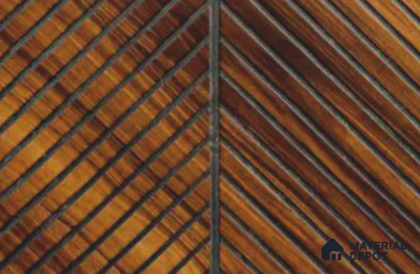 Brown Wooden Louver PN 05990 8 ft x 7.8 inch Charcoal Panel - 7 mm | Suitable for Feature Wall, TV Unit & Living Room | Width is Subjected to 5% Variation