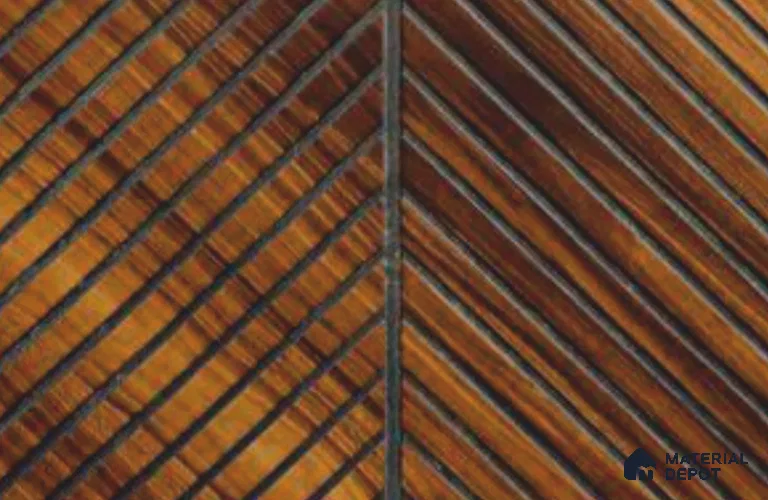 Brown Wooden Louver PN 05990 8 ft x 7.8 inch Charcoal Panel - 7 mm | Suitable for Feature Wall, TV Unit & Living Room | Width is Subjected to 5% Variation