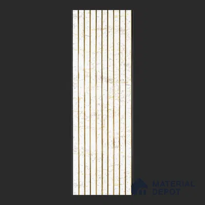 White Marble Look PVC Louver/Panel | 10 ft x 1 ft | 10 - mm | PN 08017