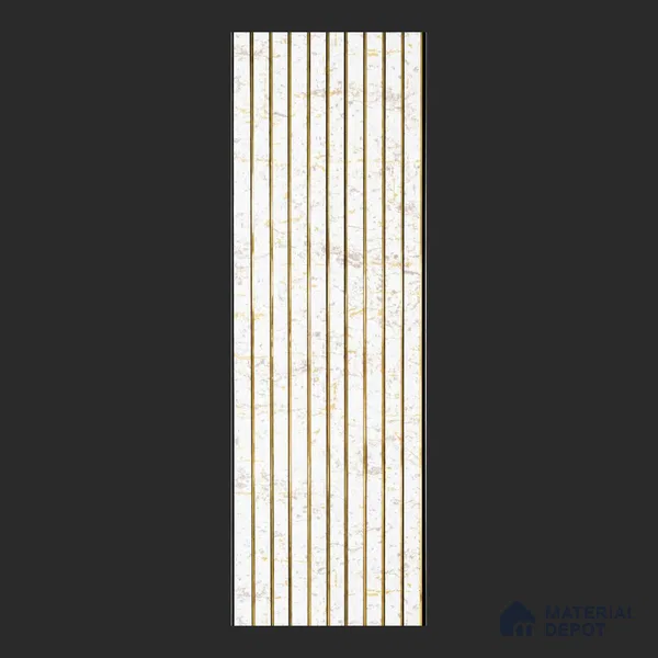 White Marble Look PVC Louver/Panel | 10 ft x 1 ft | 10 - mm | PN 08017