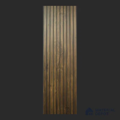 Brown Wooden Louver PN 00390 10 ft x 12 inch PVC Panel - 10 mm | Suitable for Feature Wall, TV Unit & Living Room | Width is Subjected to 5% Variation