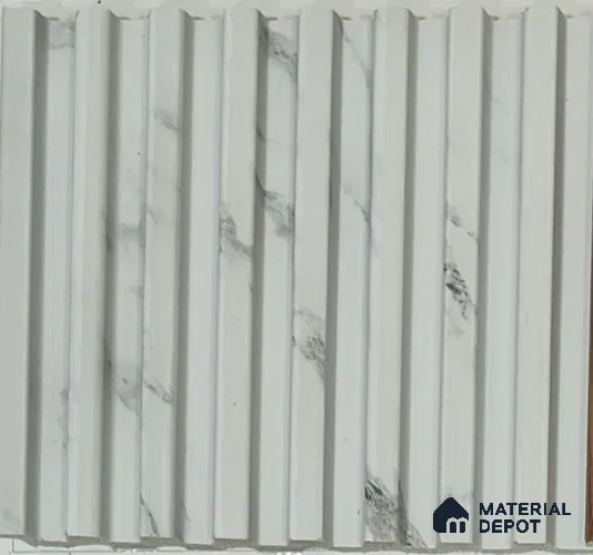 White Marble Look PN 07881 9.5 ft x 5 inch Charcoal Panel/Louver - 11 mm