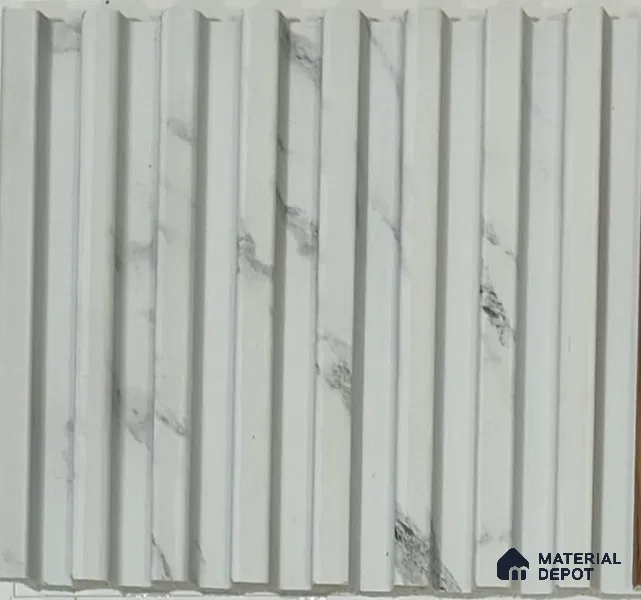 White Marble Look PN 07881 9.5 ft x 5 inch Charcoal Panel/Louver - 11 mm