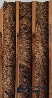 Gold Metallic Look PN 07883 9.5 ft x 5 inch Charcoal Panel/Louver - 11 mm