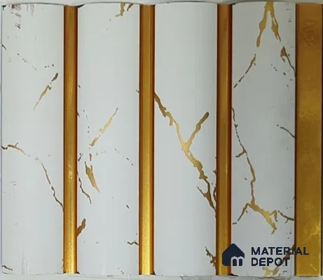 White Marble Look PN 07885 9.5 ft x 5 inch Charcoal Panel/Louver - 11 mm