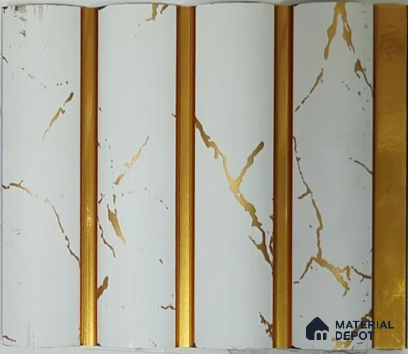 White Marble Look PN 07885 9.5 ft x 5 inch Charcoal Panel/Louver - 11 mm