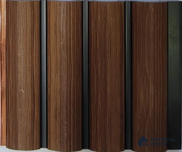 Brown Wood Look PN 07888 9.5 ft x 5 inch Charcoal Panel/Louver - 11 mm