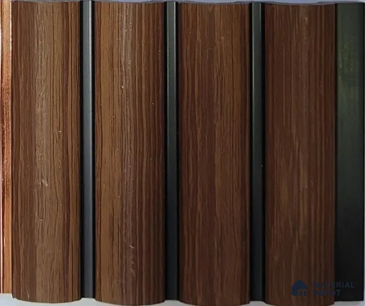 Brown Wood Look PN 07888 9.5 ft x 5 inch Charcoal Panel/Louver - 11 mm
