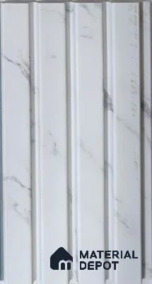 White Marble Look PN 07894 9.5 ft x 5 inch Charcoal Panel/Louver - 11 mm