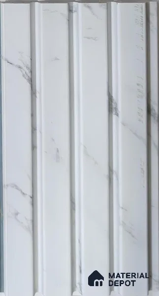 White Marble Look PN 07894 9.5 ft x 5 inch Charcoal Panel/Louver - 11 mm