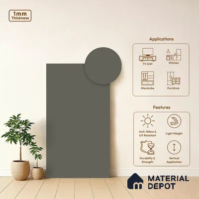 LM 01345 Sheer 8 ft x 4 ft Super Matte Finish Decorative Laminate - 1 mm  | Suitable for Living Room, Kitchen, Office