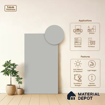 LM 01350 Dust 8 ft x 4 ft Super Matte Finish Decorative Laminate - 1 mm  | Suitable for Living Room, Kitchen, Office