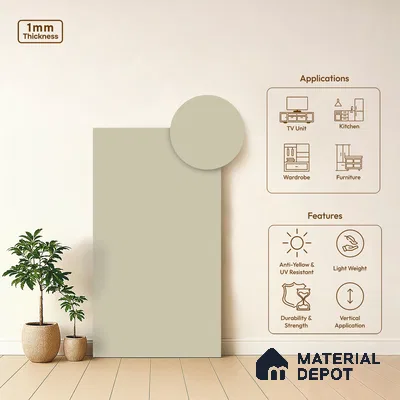 LM 01352 Mysore Ivory 8 ft x 4 ft Super Matte Finish Decorative Laminate - 1 mm  | Suitable for Living Room, Kitchen, Office