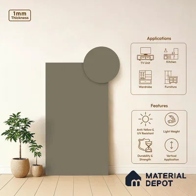 LM 01355 Beige 8 ft x 4 ft Super Matte Finish Decorative Laminate - 1 mm  | Suitable for Living Room, Kitchen, Office