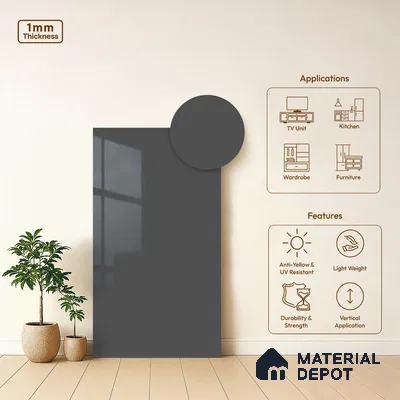 LM 01360 8 ft x 4 ft High Gloss Finish Decorative Laminate - 1 mm  | Suitable for Living Room, Kitchen, Office