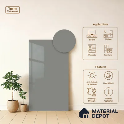 LM 01361 8 ft x 4 ft High Gloss Finish Decorative Laminate - 1 mm  | Suitable for Living Room, Kitchen, Office