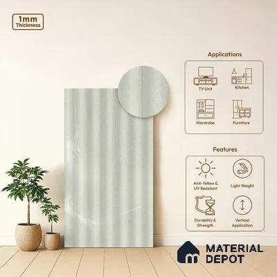 Marble Fluted Look LM 01365 Tokyo Rust 8 ft x 4 ft Texture Finish Decorative Laminate - 1 mm  | Suitable for TV Unit, Wardrobe, Kitchen Cabinets