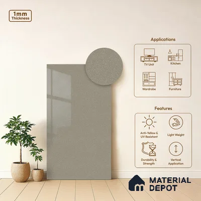 LM 01377 Luminous Luxe 8 ft x 4 ft Texture Finish Decorative Laminate - 1 mm  | Suitable for TV Unit, Wardrobe, Kitchen Cabinets